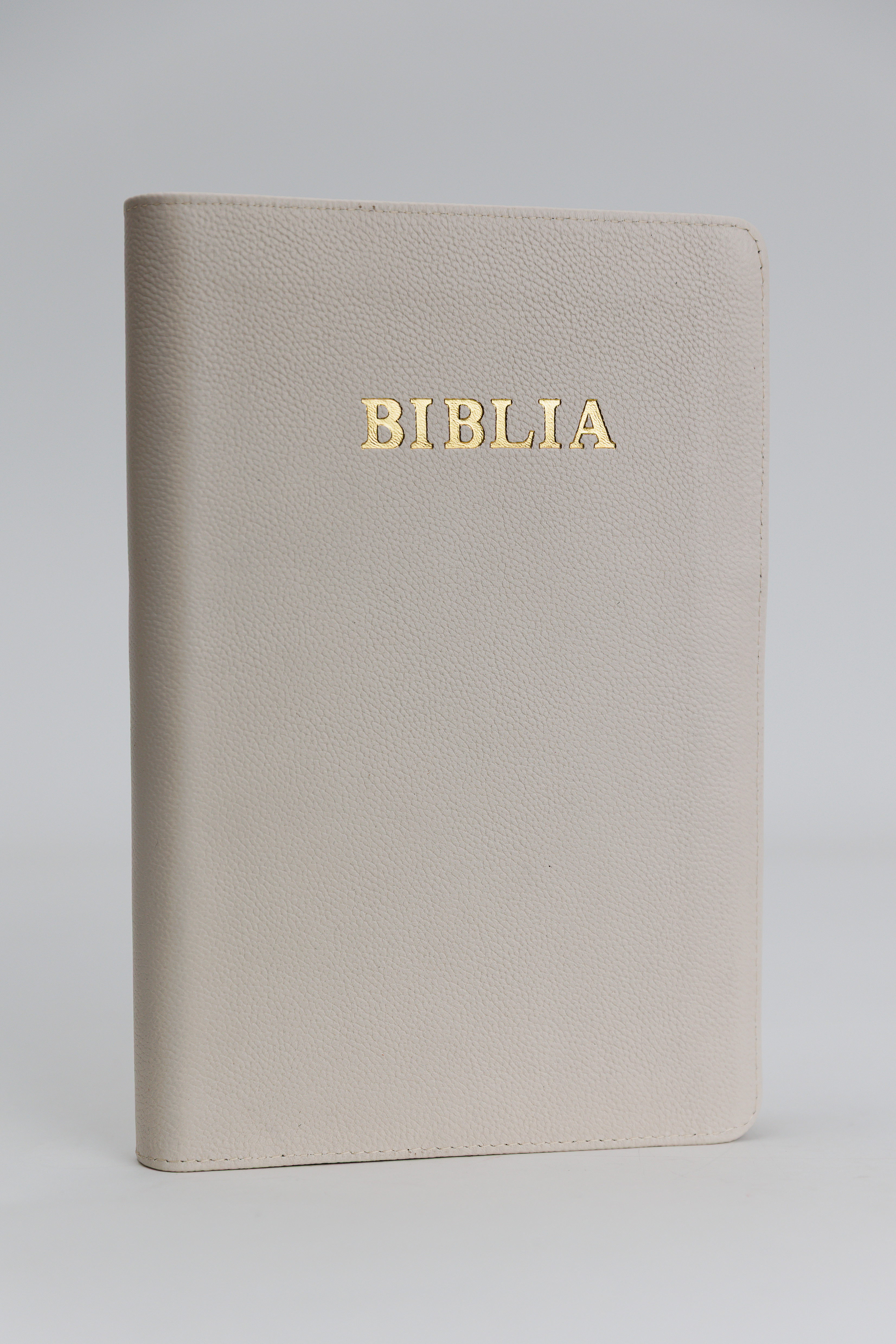 Biblie din piele, marime mare, culoare crem, fermoar, index, margini aurii, cuv. lui Isus cu rosu [SI 073 PFI]